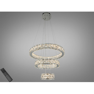 Кришталева світлодіодна люстра-підвіс, 70W Diasha 7896/600+400+200CH