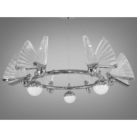 Світлодіодна люстра підвіс для спальні  "Метелики", 50W, хром Diasha YY8022-6HR