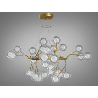 Люстра в зал 36 лампочки, золото сатин Diasha Y889-36BGD