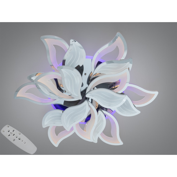 Стельова люстра з пультом, димером і LED підсвічуванням, 165W, хром Diasha 9033/6+3HRLED3colordimmer