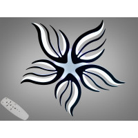 Стельова LED люстра 150 Вт хром з пультом до 25 м2 Diasha 2527/5BKLED3colordimmer