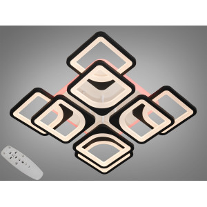 Світлодіодна люстра смарт світильник з ІЧ пультом, 115W, чорний Diasha HS8060/4+4BK