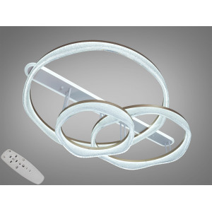 Стельова LED люстра шампань 170W 3 кільця з пультом Diasha MX86672/400+800+600CG
