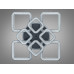 Люстра стельова Квадрати чорна 140W з пультом Diasha 5179/4+4BK