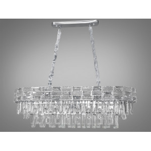 Унікальна новинка, кришталева люстра овальної форми на 12 ламп, хром Diasha 9085-900x350CH