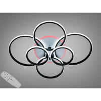 Стельова люстра Diasha чорна 6 кілець пульт LED Diasha 2526/6BKLED3colordimmer Стельова люстра Diasha чорна 6 кілець пульт LED Diasha 2526/6BKLED3colordimmer