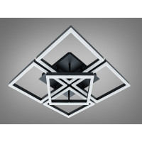 Стельова LED люстра 3 кільця 60Вт матовий хром Diasha 2553BKdimmer