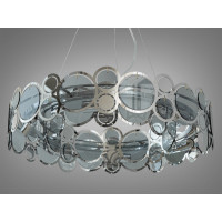 Стильна підвісна люстра з круглими скляними елементами, 6 ламп, хром Diasha 6190-HR-S-GY