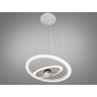 Світлодіодна підвісна люстра 2391-600+400WH біла з двома кільцями Diasha 2391-600+400WH