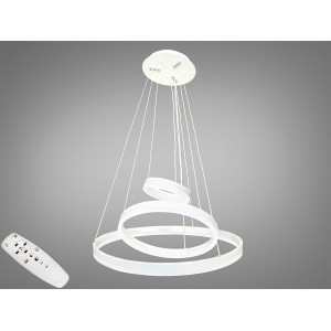 Світлодіодна підвіс люстра з пультом, димером, 90W, біла люстра кільця Diasha D8174-600+400+200WHdimmer