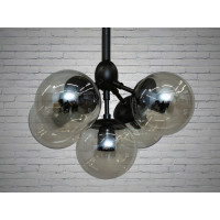 Люстра молекула в стиле лофт со стеклянным плафоном Diasha HXD8055BK