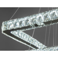 Стильна підвісна кришталева світлодіодна люстра з пультом, 110W, хром Diasha 7220-9A/650+500+340HR