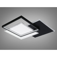 Світлодіодна люстра Z212 чорний білий 50 Вт три квадрати Diasha Z212-3BLACK