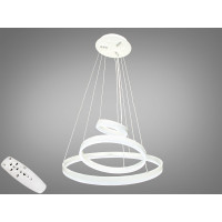 Світлодіодна підвіс люстра з пультом, димером, 90W, біла люстра кільця Diasha D8174-600+400+200WHdimmer