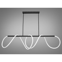 Світлодіодна лінійна підвісна люстра в офіс, 48Вт, чорна Diasha SY9752-L1500BK