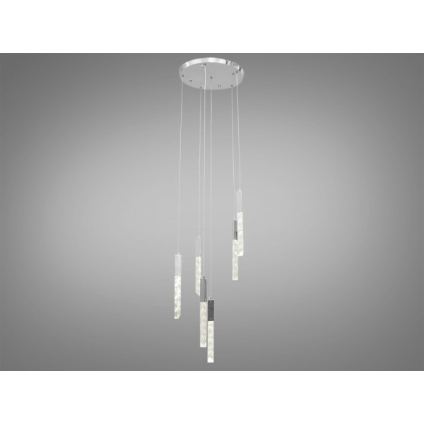 Сучасна світлодіодна люстра підвіс, 14W, хром Diasha 3001/6HR