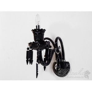 Чорне кришталеве бра на одну лампу Diasha 9314/1W