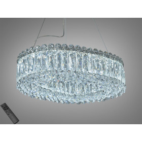 Люстра LED підвісна золото 46 Вт овальна з ПДУ Diasha 7930/430x300CH
