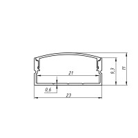 Профіль для LED стрічки, накладний Diasha PL-617-1M