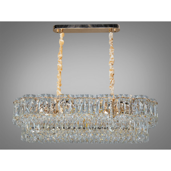 Шедевральна підвісна кришталева люстра овальної форми  на 10 ламп Diasha 310-800x300GD