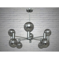 Люстра молекула в стиле лофт со стеклянным плафоном Diasha HXD8029/8CH+GR
