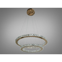 Шикарна світлодіодна люстра підвіс "Кришталеві кільця", 65Вт, золото Diasha 7206-8W/580+400G