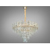 Підвісна кришталева люстра в зал, 13 ламп, золото Diasha 9085-600GD