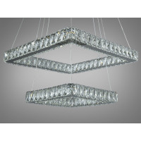Сяюча новинка, підвісна кришталева лед люстра в вітальню, 62 Вт, хром Diasha 7223-6A/500+340HR