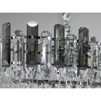 Ефектна кришталева підвісна люстра для столу овальної форми, 8 ламп Diasha 8805-800x300CH