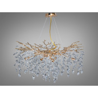 Підвісна люстра Глициния золото 10 ламп кришталь Diasha 608-760G