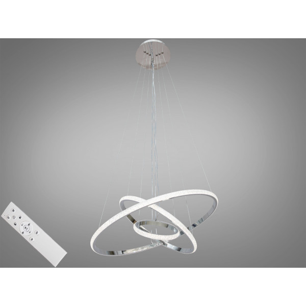 Інноваційна, модна LED люстра з димером потужністю 100 Вт, колір хром Diasha MD77077-3HR-600+400+200dimmer Інноваційна, модна LED люстра з димером потужністю 100 Вт, колір хром Diasha MD77077-3HR-600+400+200dimmer