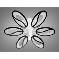 Потолочная светодиодная led люстра с пультом и подсветкой Diasha 8090/6BK LED 3color dimmer