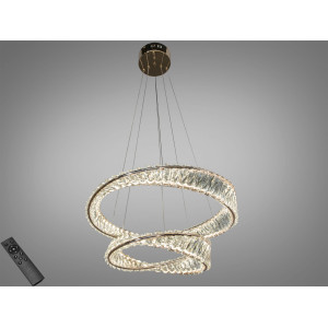 Інноваційна кришталева світлодіодна люстра на тросах, 110 Вт, хром Diasha 548/600+400G