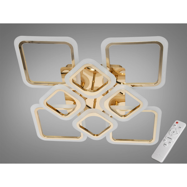 Стильна світлодіодна люстра на пульті з димером, 105W, хром Diasha HA8060/4+4G