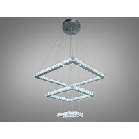 Сучасна підвісна кришталева світлодіодна люстра на тросах, 75W, хром Diasha 7220-8W/500+340+180HR Сучасна підвісна кришталева світлодіодна люстра на тросах, 75W, хром Diasha 7220-8W/500+340+180HR