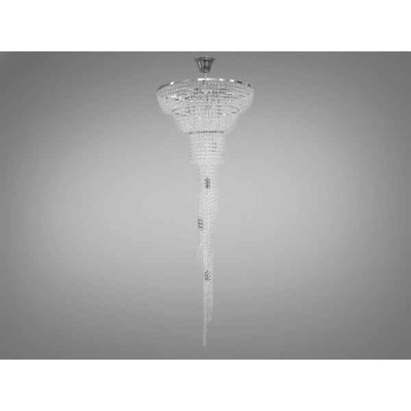Хрустальная люстра для высоких потолков 13 ламп, хром Diasha FH012/600x1800HR