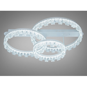 Стельова світлодіодна люстра MX7805 біла 75W три акрилові кільця Diasha MX78205/500+400+300WH