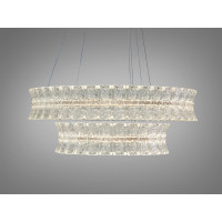 Люстра підвісна LED Diasha шампань пульт 52Вт Diasha MD3529/600+400CG