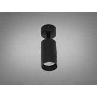 Накладний чорний циліндричний точковий світильник направленого світла Diasha XPB-1