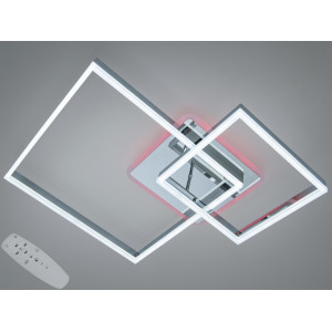 Світлодіодна стельова люстра чорна 120W чотири квадратні плафони Diasha 2549HRLED3colordimmer