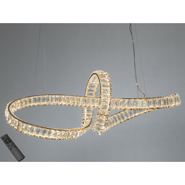 Люстра підвісна LED Diasha золото 85Вт пульт 15м² Diasha D8861/800x300G