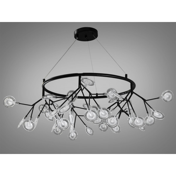 Ексклюзивна підвісна люстра для зали "Світлячок", 45 ламп, чорна Diasha Y887-45CBK Ексклюзивна підвісна люстра для зали "Світлячок", 45 ламп, чорна Diasha Y887-45CBK