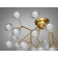 Люстра в зал 36 лампочки, золото сатин Diasha X887-36BGD