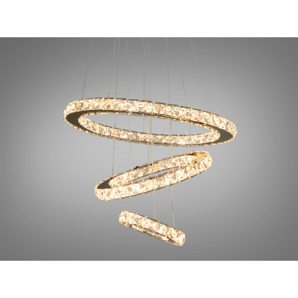 Чудова новинка, кришталева світлодіодна люстра кільця, 60W, золото Diasha 7201-6W/480+340+190G Чудова новинка, кришталева світлодіодна люстра кільця, 60W, золото Diasha 7201-6W/480+340+190G