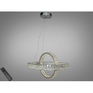 Світлодіодна люстра два кільця 88 Вт хром пульт Diasha D8886/500-2BCH