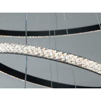 Підвісна LED люстра 3 кільця чорний 65Вт 3575лм Diasha 646/550+350+150BBK