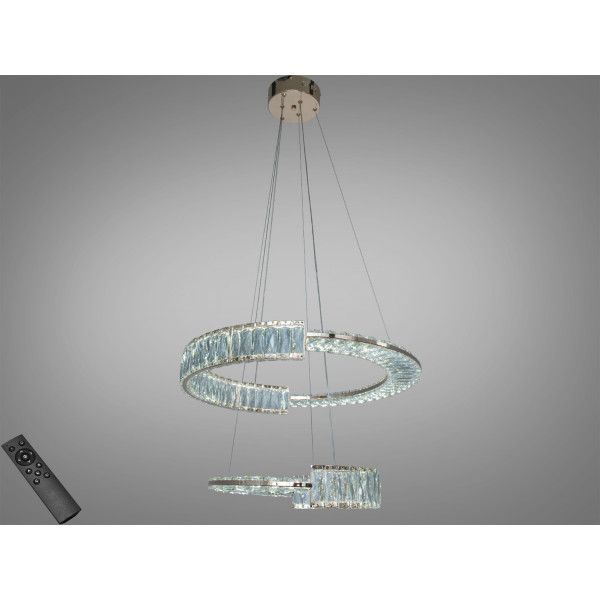 Світлодіодна люстра золото 103 Вт 2 кільця Diasha 561/600+400G