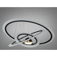 Люстра LED підвіс чорна 140Вт 3 кільця CCT Diasha 2328-800+600+400BK