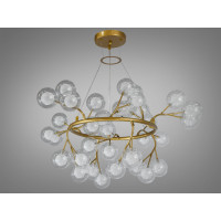 Люстра в зал 36 лампочки, золото сатин Diasha Y889-36BGD