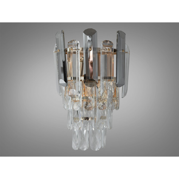 Класичне, якісне бра з кришталю на 2 лампи, золото Diasha 8805-BSG